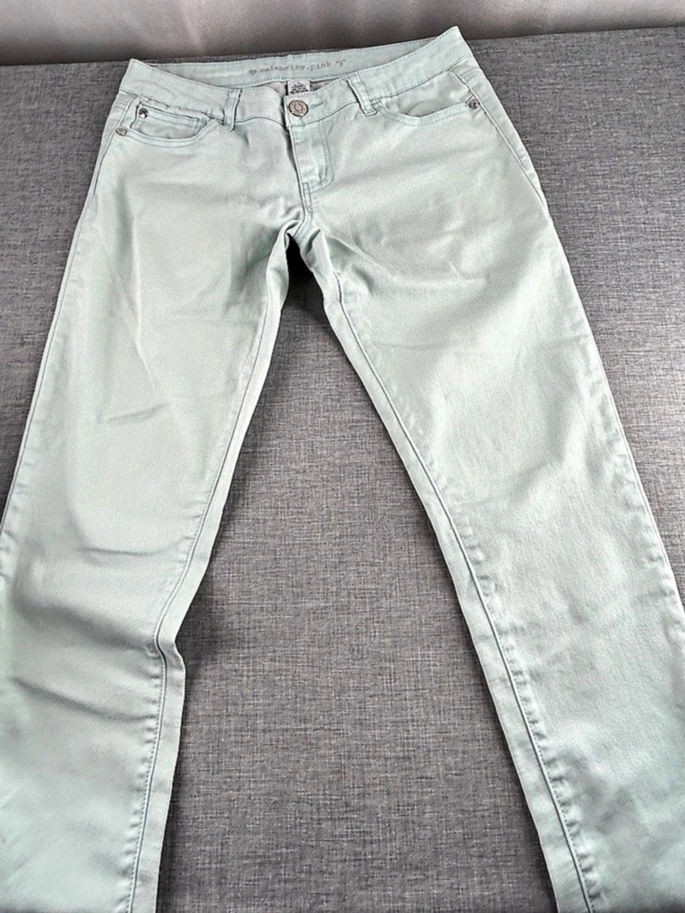 Celebrity Pink Straight Leg Jeans in Green Size 9 Like New